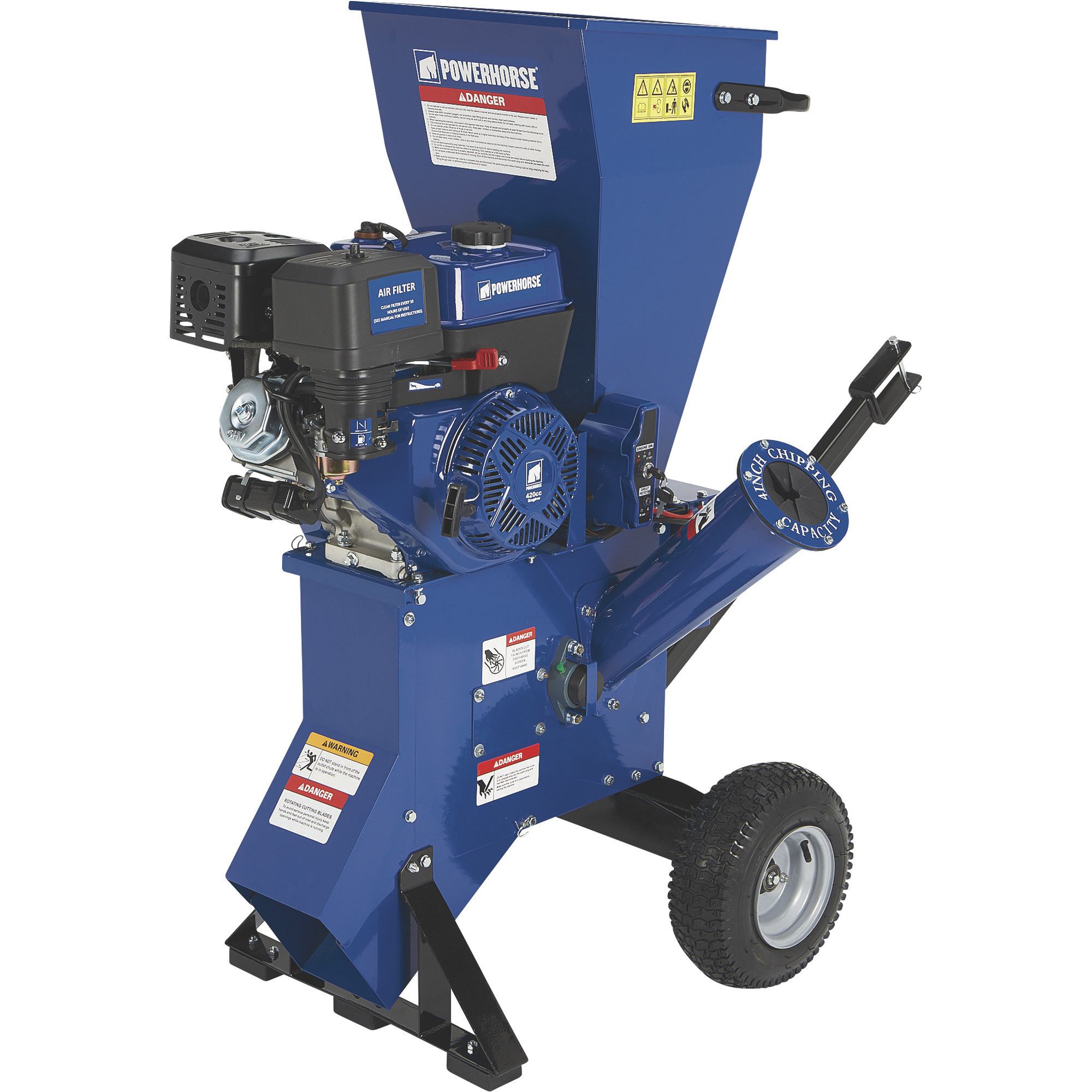 Powerhorse Wood Chipper/Shredder, 420cc Powerhorse OHV Engine, 4in. Chipping Capacity